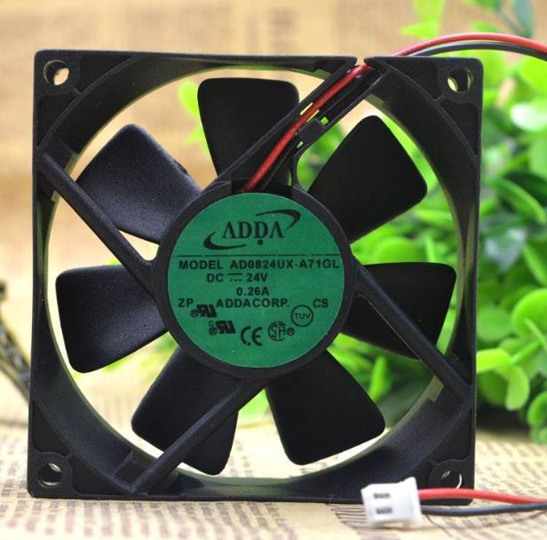 Original ADDA AD0824UX-A71GL Cooling Fan 24V 0.26A 6.24W 2wires AD0824UX-A71GL Fans